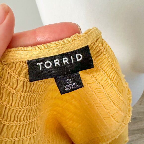 Torrid Mini Challis Smocked Skater Dress in Butter Yellow - Picture 8 of 13